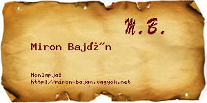 Miron Baján névjegykártya